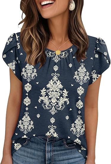 Tops Short Sleeve Shirts Summer Outfits 2026 Spring Dressy Casual Clothes